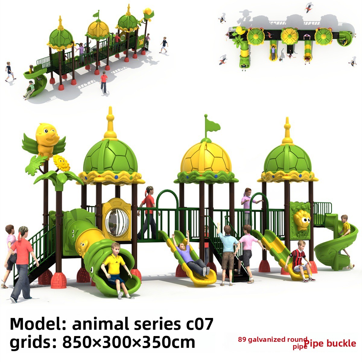 Kids Outdoor Swing Set With Slide - Zestaw zabawek do zabawy na świeżym