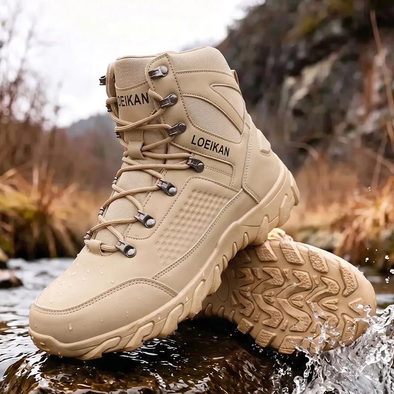 Kids Outdoor Shoes - Męskie taktyczne buty z wysoką cholewką,