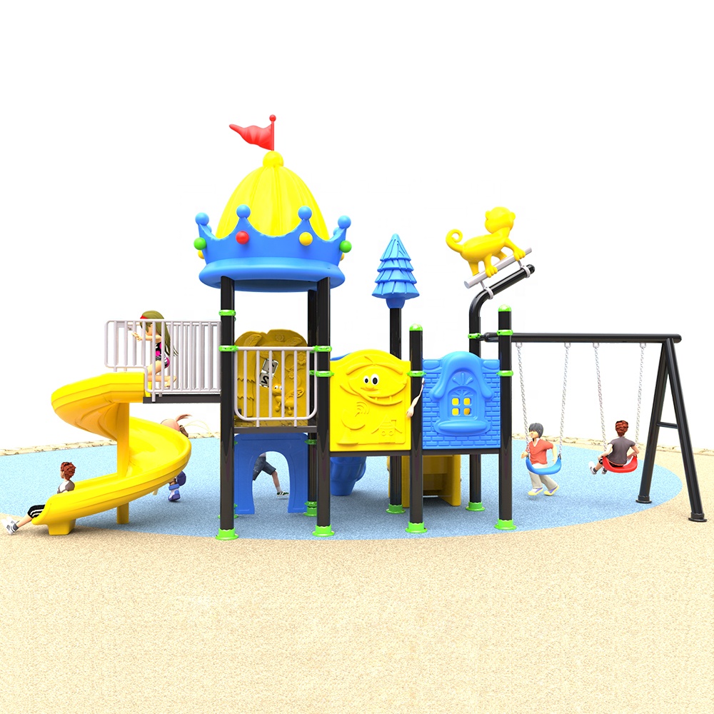 Kids Outdoor Swing Set With Slide - Wielofunkcyjny Plastikowy Zestaw Zabawek dla Dzieci