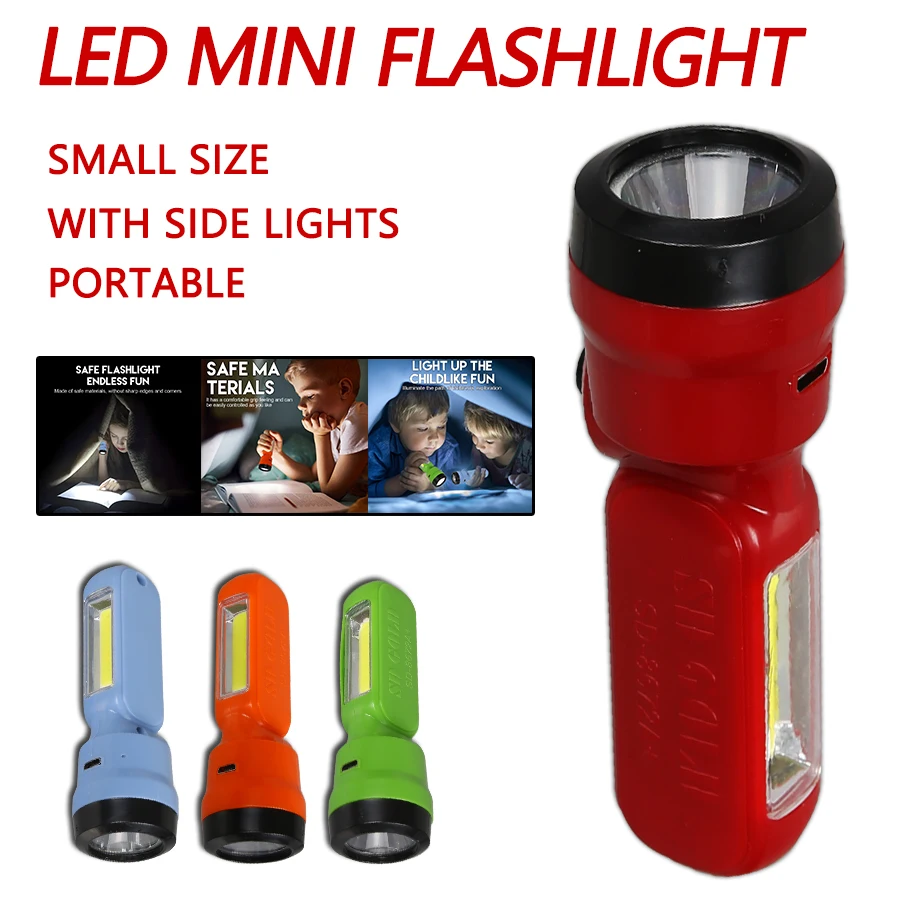Outdoor Kid - Mini latarka dziecięca COB+XPE, ładowana przez