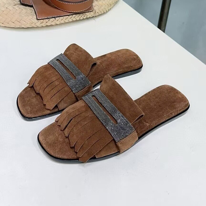 Kids Outdoor Shoes - Metalowe Koraliki Ozdobne Dziecięce Zamszowe Chwosty
