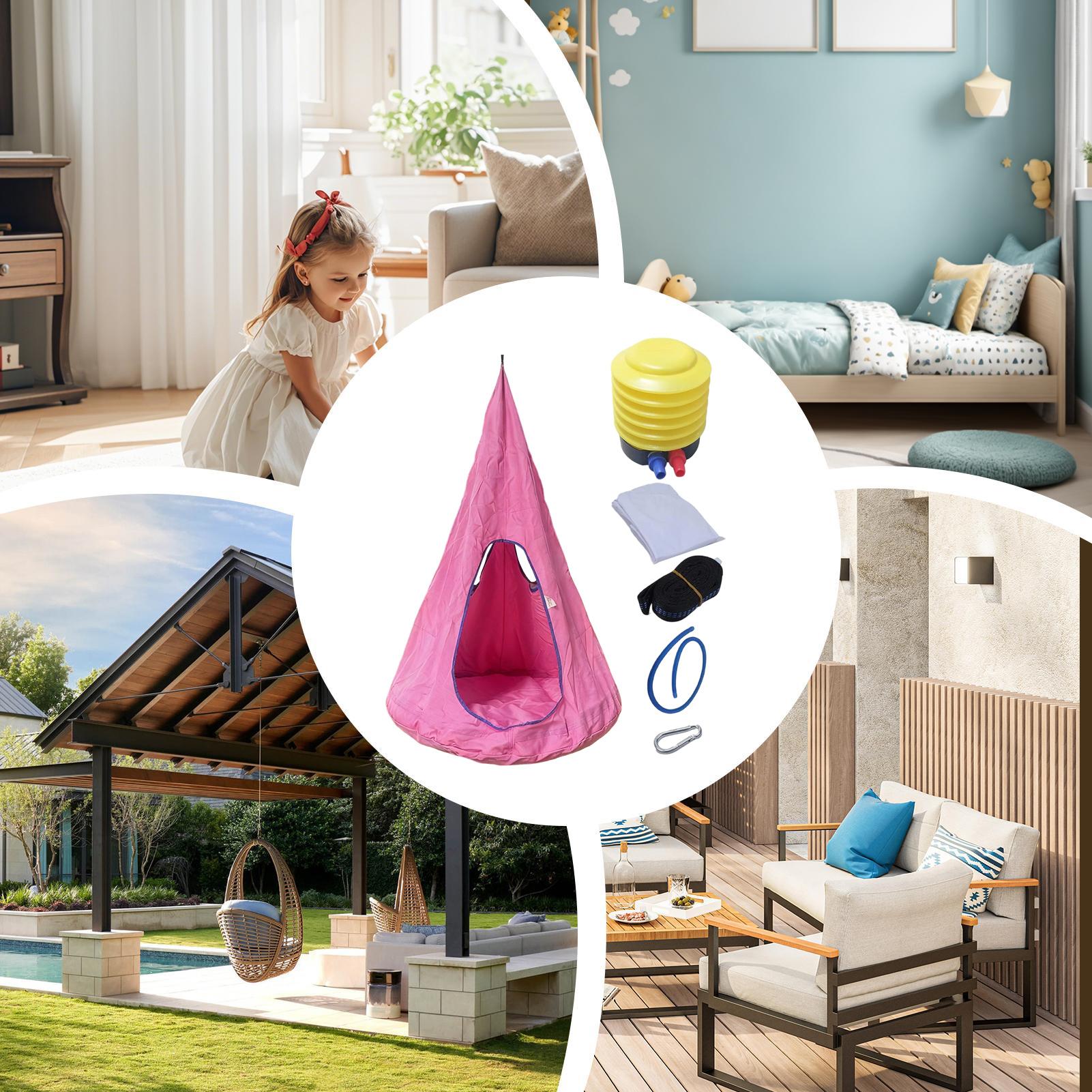 Kids Outdoor Nest Swing - Huśtawka dla dzieci z poduszką, udźwig