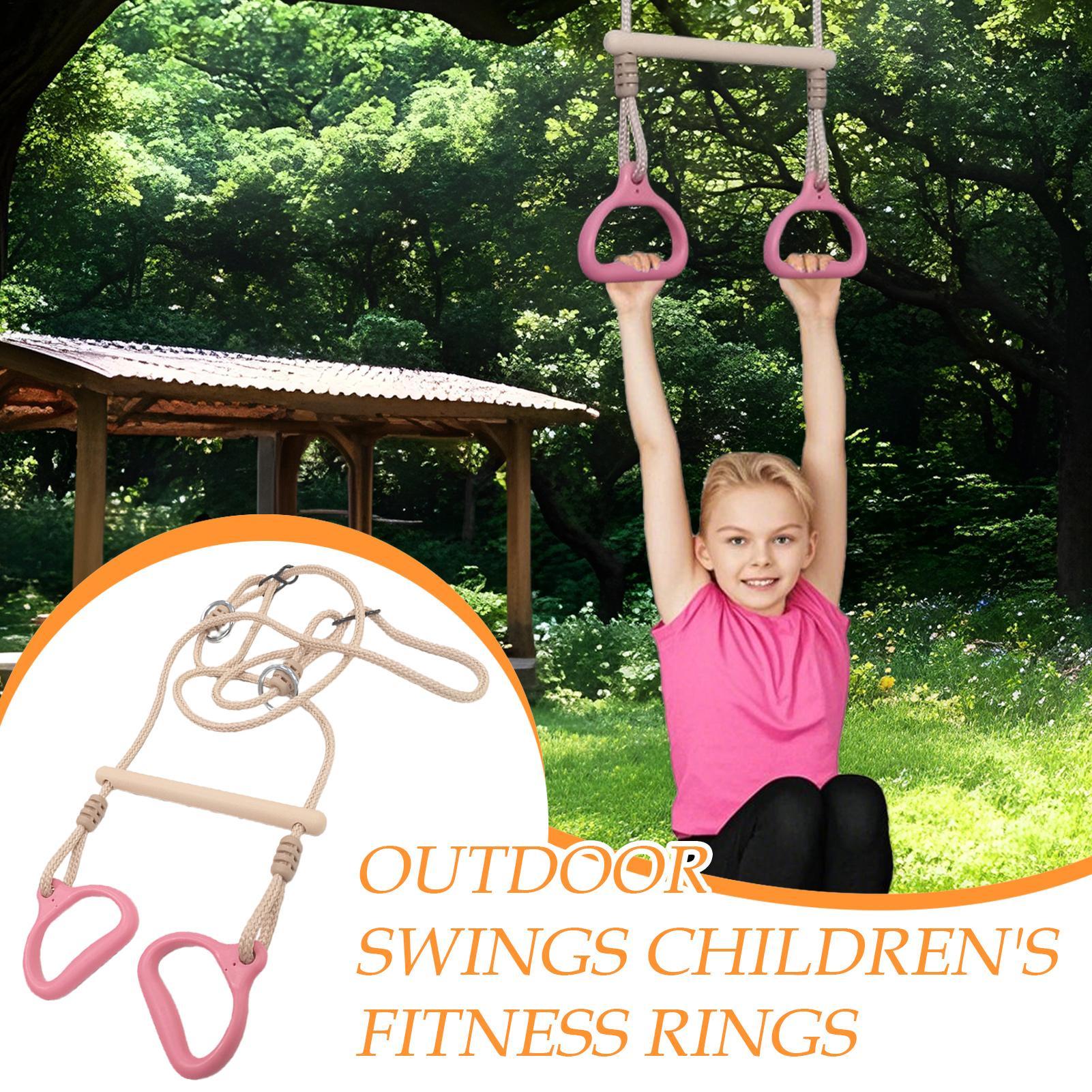 Kids Outdoor Gym - Huśtawka Drążek Sprzęt Gimnastyczny Pierścienie Drążek
