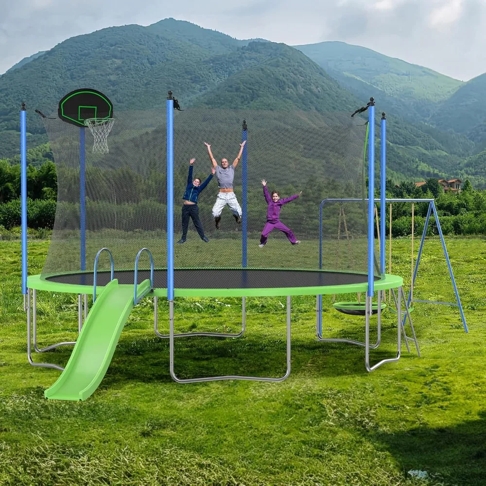 Zestaw trampoliny 12-14 stóp z – Kids Outdoor Swing Set With Slide recenzja i cena