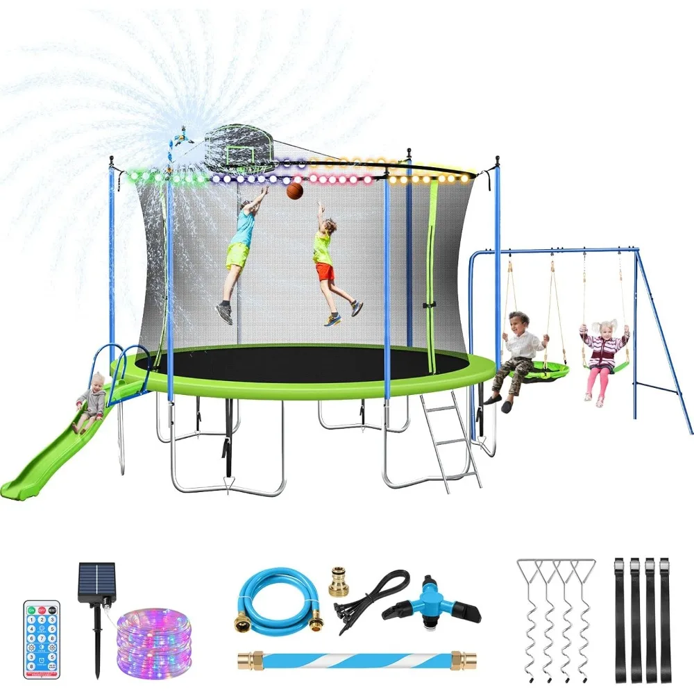 Zestaw trampoliny 12-14 stóp z – Kids Outdoor Swing Set With Slide recenzja i cena