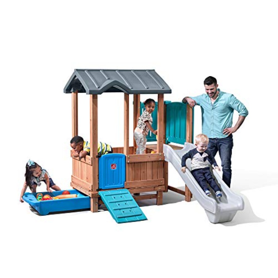 Drewniany domek do zabawy i zj – Kids Outdoor Wooden Playhouse recenzja i cena