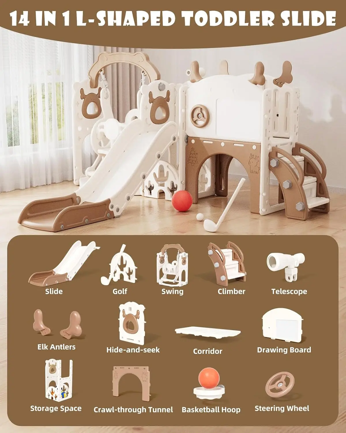 Zestaw zjeżdżalni i huśtawki 1 – Kids Outdoor Swing Set With Slide recenzja i cena