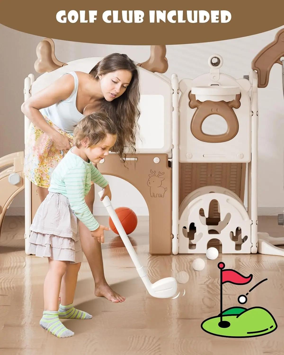 Zestaw zjeżdżalni i huśtawki 1 – Kids Outdoor Swing Set With Slide recenzja i cena