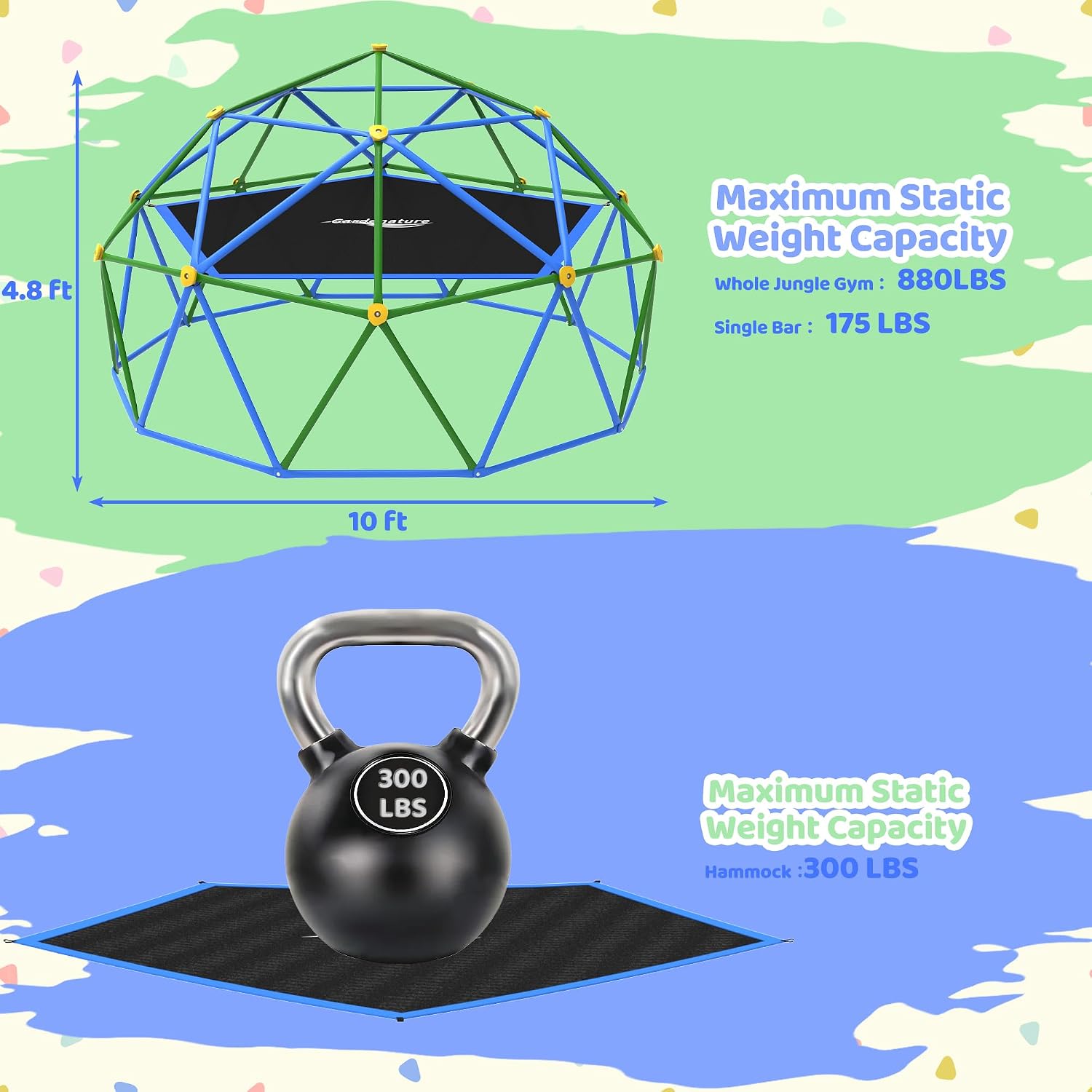Kopuła wspinaczkowa 3m z hamak – Kids Outdoor Jungle Gym Dome recenzja i cena